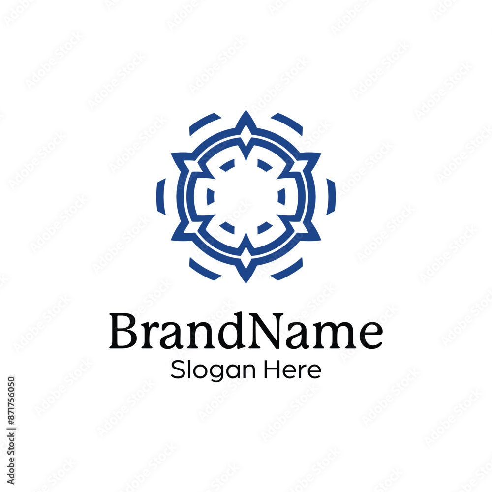 Abstract symmetric Mandala Pattern Logo Design Template Abstract symmetric Mandala Pattern Logo Design Template