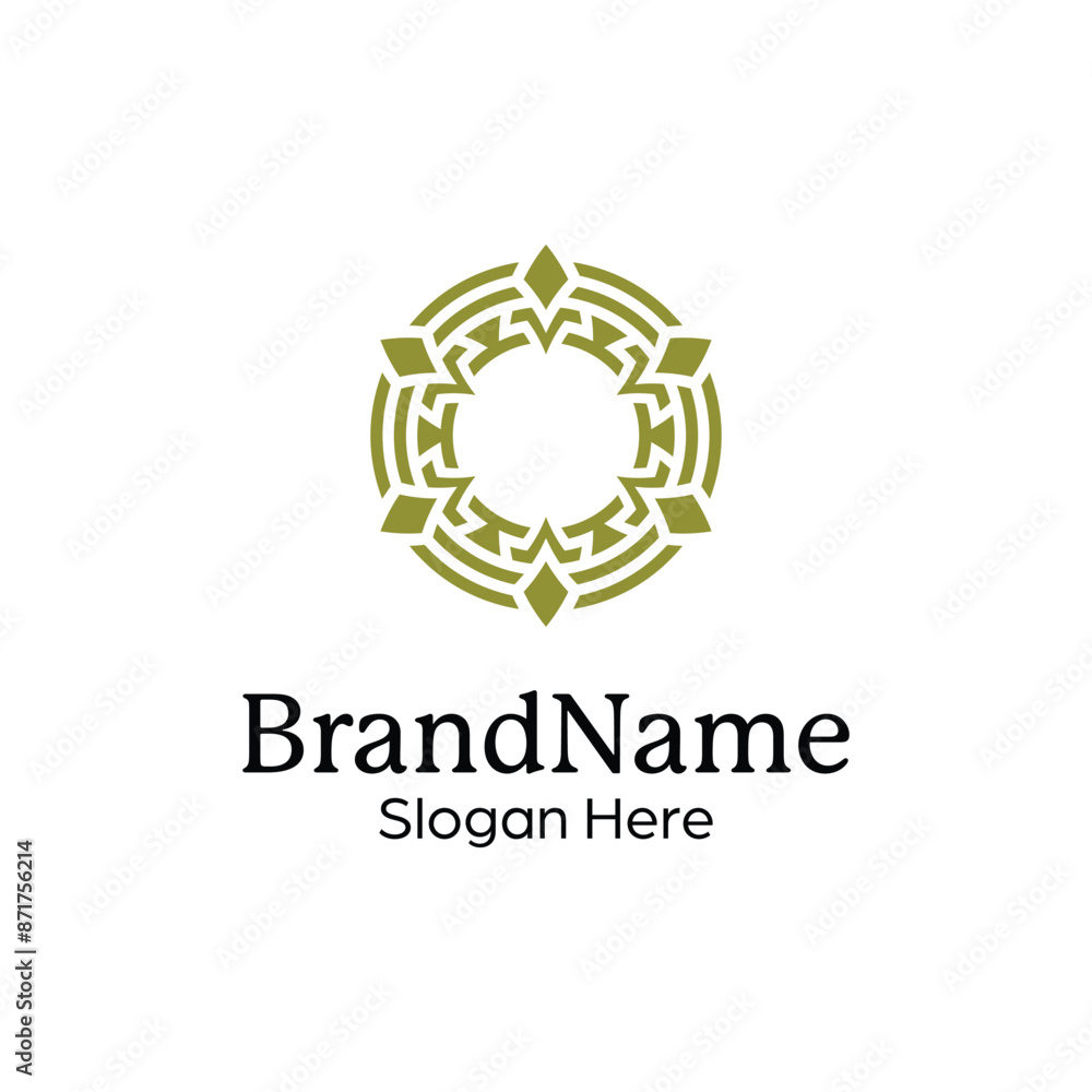 Abstract symmetric Mandala Pattern Logo Design Template Abstract symmetric Mandala Pattern Logo Design Template