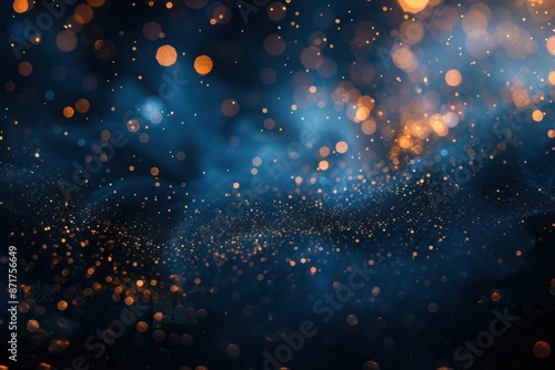 The image is a beautiful, starry night sky with a blue background