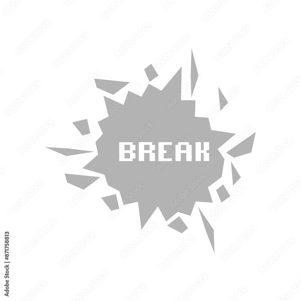 broken icon, on a white background, vector illustration