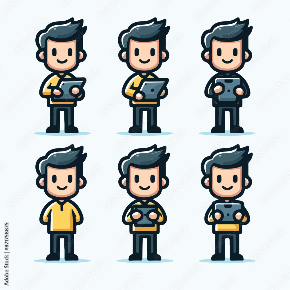 Vector image of a person carrying a tablet Vector image of a person carrying a tablet