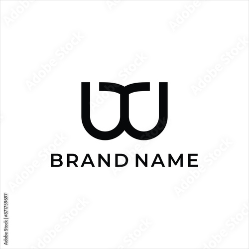 Creative modern elegant trendy unique artistic black color WT TW T W initial based letter icon logo.