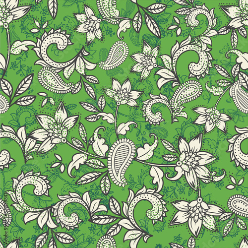 Parsley Floral Seamless Vector Illustration pattern background. Ornamental flower design for use all of fabric print wrapping paper and others. All over design ready to print. 