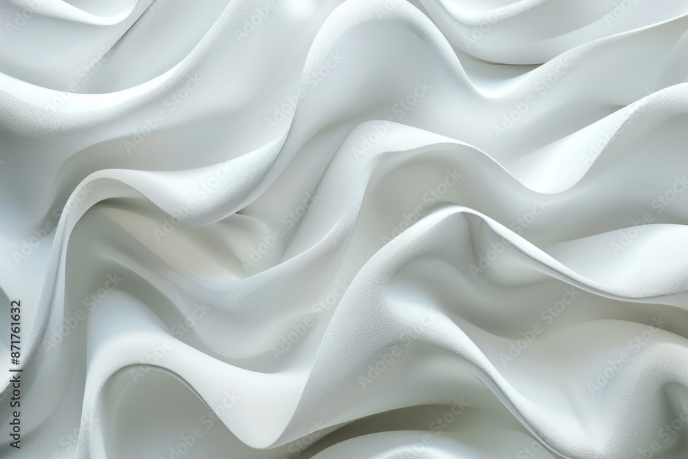 Obraz premium The image is a close up of a white fabric with a wavy texture