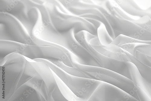 The image is a close up of a white fabric with a wavy texture