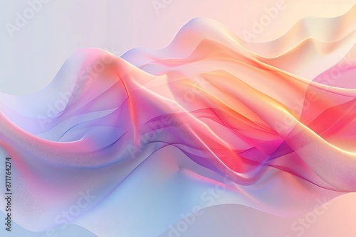 A colorful wave with a pink and blue gradient