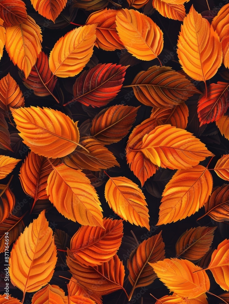 Autumn Leaves on Black Background Autumn Leaves on Black Background