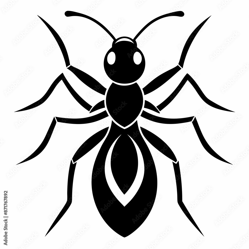 Fototapeta premium ant logo icon black shape white background