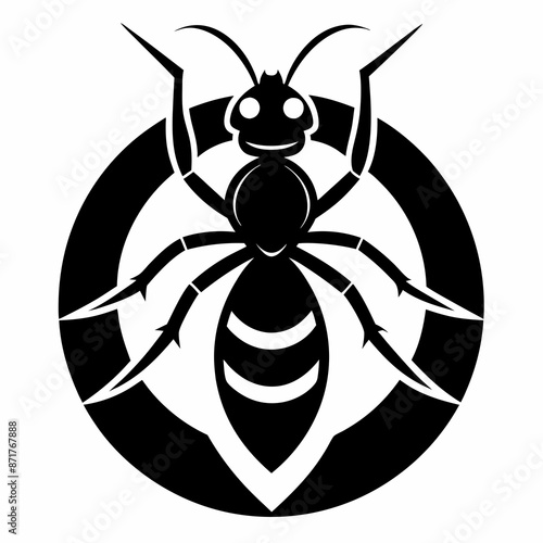 ant logo icon black shape white background