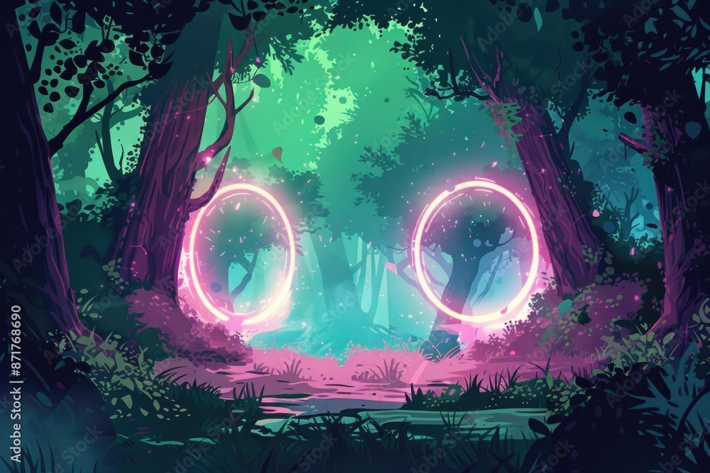Obraz premium Glowing Eyes in Forest