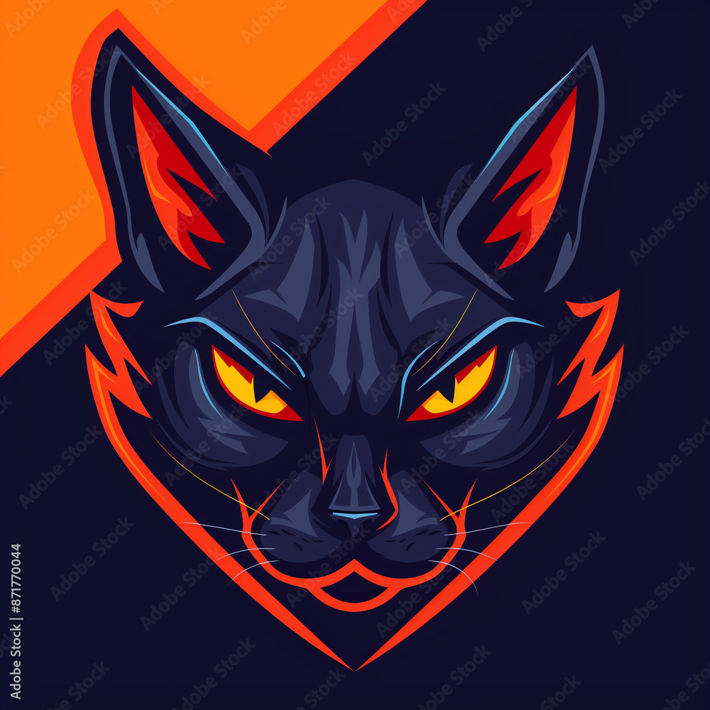 cat head mascot logo for e-gaming gamer sport club character cat head mascot logo for e-gaming gamer sport club character