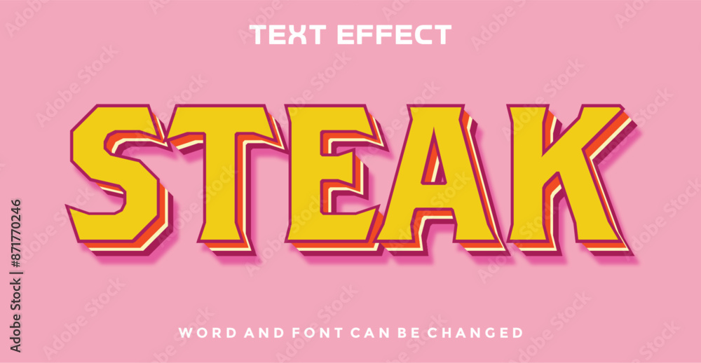 Steak editable text effect Steak editable text effect