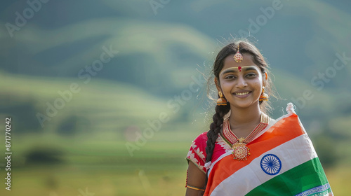 background of India independence 15 August, beautiful girl and couple, kids photo