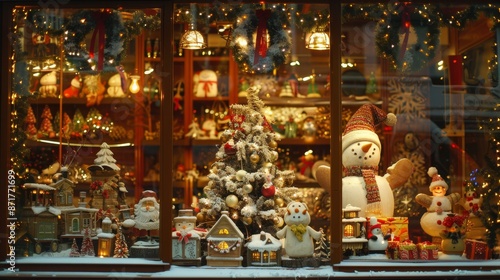 Festive Christmas Storefront Display. © Amorn