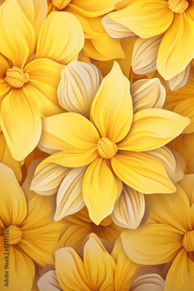 Vibrant Yellow Floral Pattern Illustration Vibrant Yellow Floral Pattern Illustration