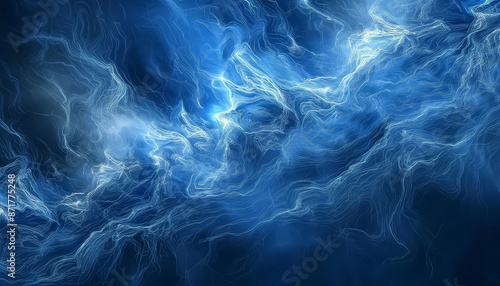 The image is a blue and white swirl of water with a lot of white specks