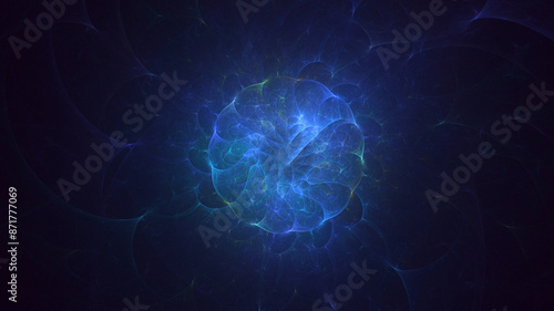 3D manual rendering abstract round light background. Its not AI Generatd illustration.