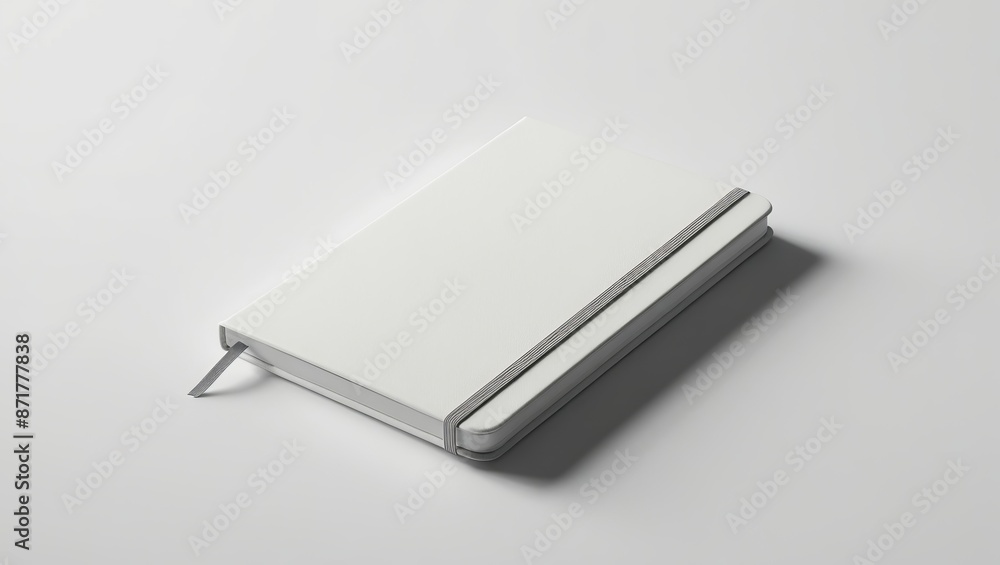 Minimalist white notebook mockup on a clean, white surface, creating a simple yet elegant aesthetic. For design, office supplies, or minimalist lifestyle themes Minimalist white notebook mockup on a clean, white surface, creating a simple yet elegant aesthetic. For design, office supplies, or minimalist lifestyle themes