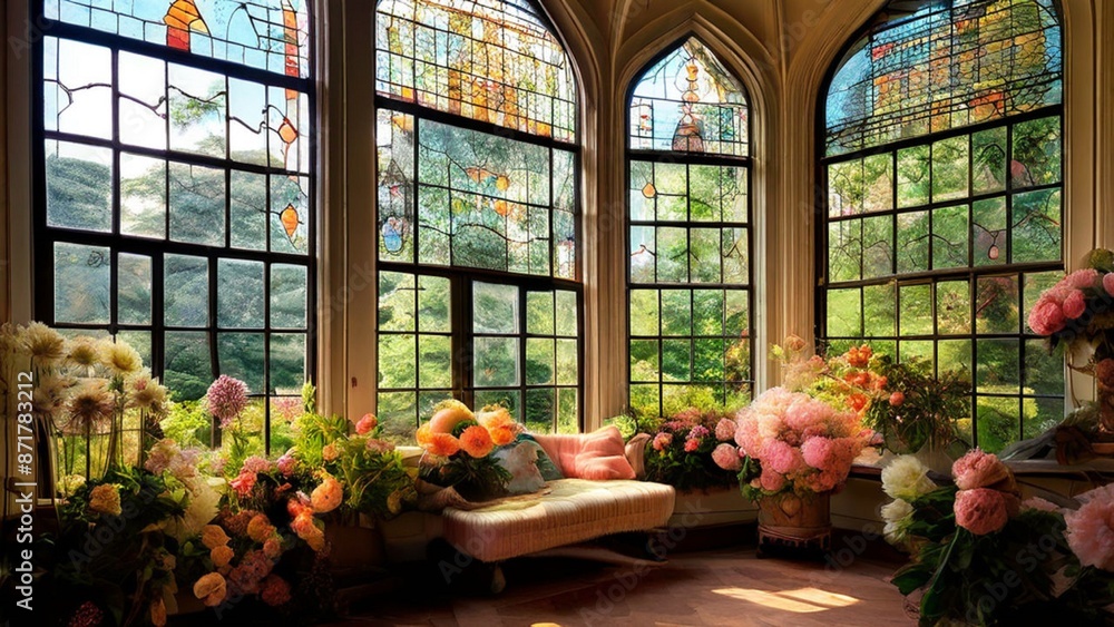 flower around the window flower around the window