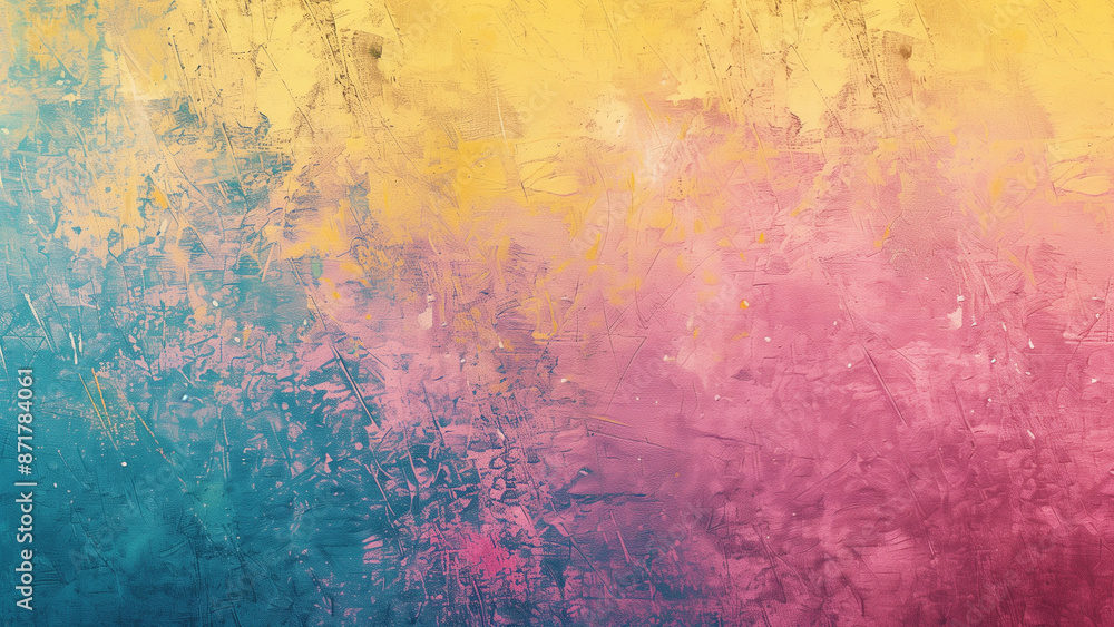 Obraz premium Vibrant Harmony: A High-Definition Gradient of Pink, Yellow, and Turquoise