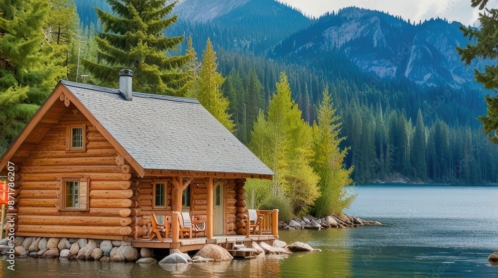 Fototapeta premium cabin in the mountains