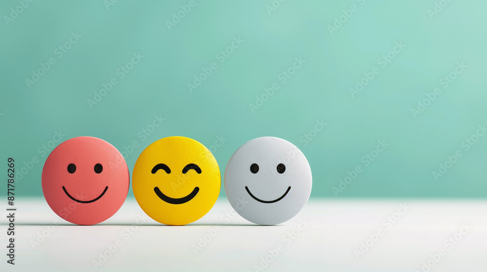 Smiley Faces. Cute Emoticons in Pastel Background Smiley Faces. Cute Emoticons in Pastel Background