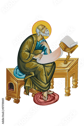 John the Apostle in Byzantine style isolated