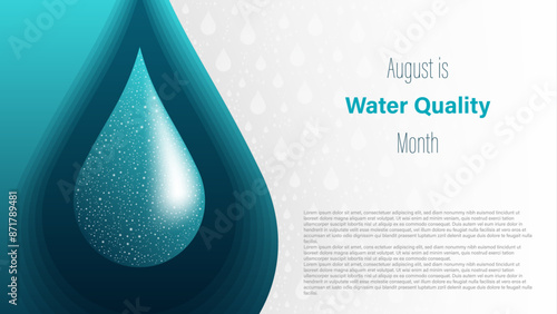 August is Water Quality Month, vector illustration
