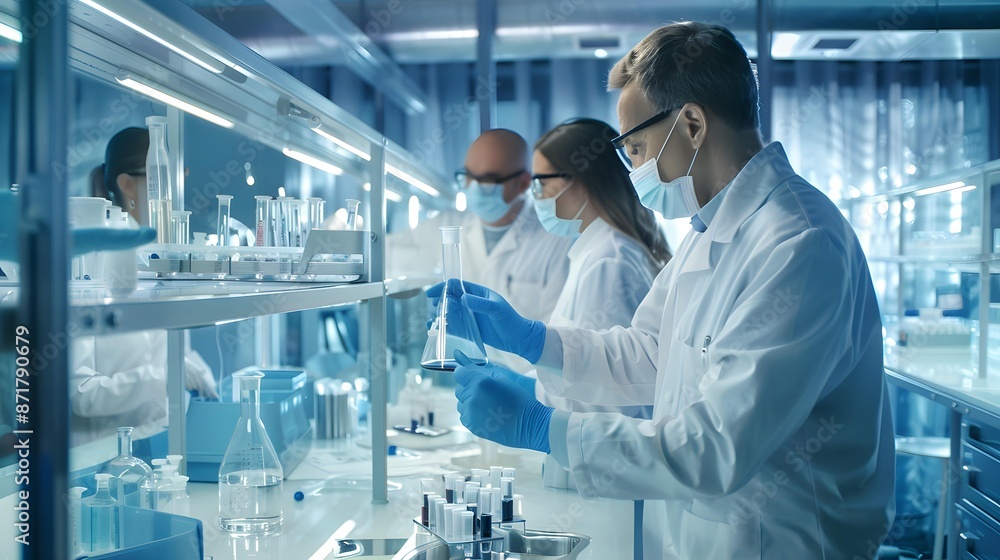 pharmaceutical company, with researchers and scientists developing new drugs for various diseases pharmaceutical company, with researchers and scientists developing new drugs for various diseases
