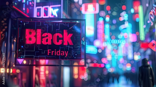 Glowing Neon Black Friday Madness Sign