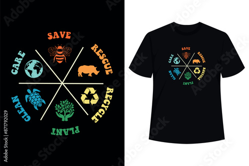 Recycle Reuse Renew Rethink Earth Day Environmental Activism T-Shirt