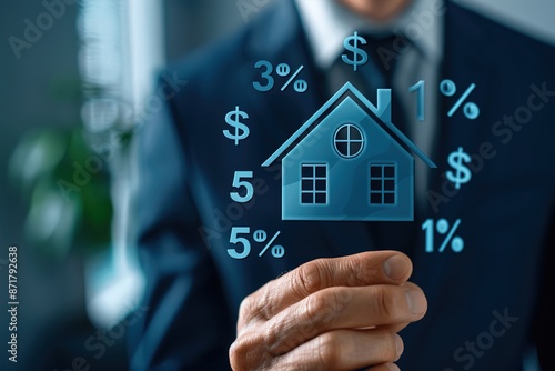 Real Estate Investment with Digital Financial Icons