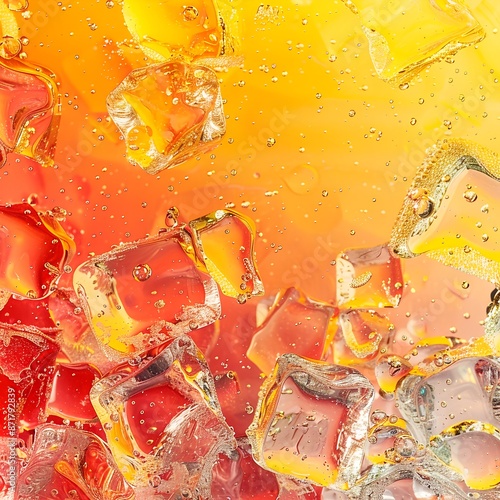 background of ice cubes and soda pop