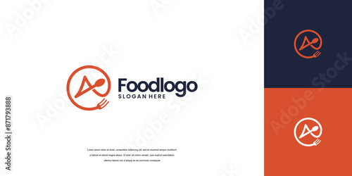 Food logo design with initials letter concept