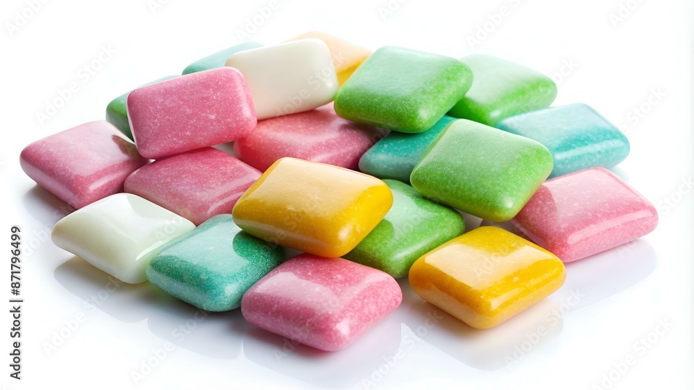 Set of chewing gum on white background Set of chewing gum on white background