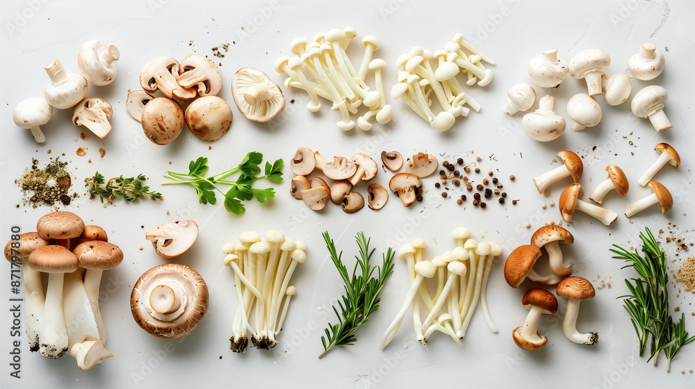 Fototapeta premium Mushroom Stroganoff deconstructed | A creamy, savory dish with mushrooms and onions served over eggless noodles.jpg