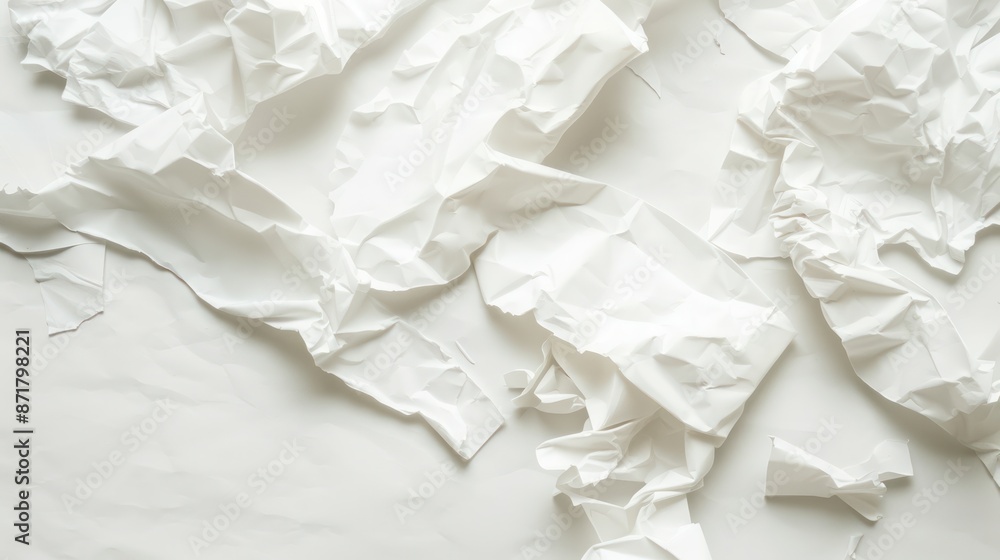 Obraz premium The image is a close-up of a crumpled white paper