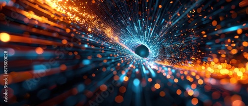 An exhilarating 3D background showcasing objects zooming towards the viewer at high speed The movement in the image brings a sense of urgency and thrill, ideal for action-packed themes or modern