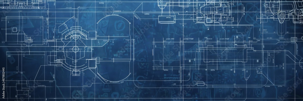 Abstract blueprint background texture. Engineering drawing. Parts for industrial construction Abstract blueprint background texture. Engineering drawing. Parts for industrial construction