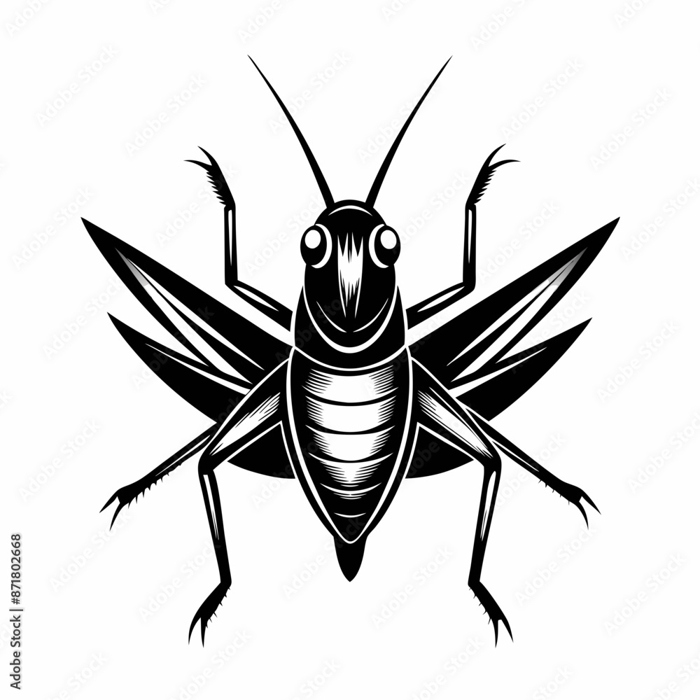 Grasshopper logo icon black shape white background