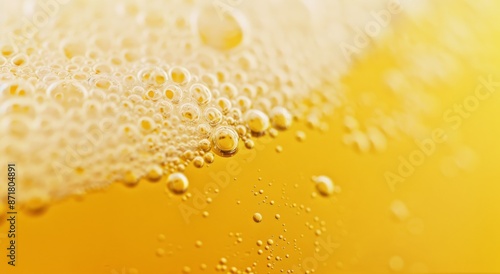 Wallpaper Mural Yellow beer with foam on top, macro photo Torontodigital.ca