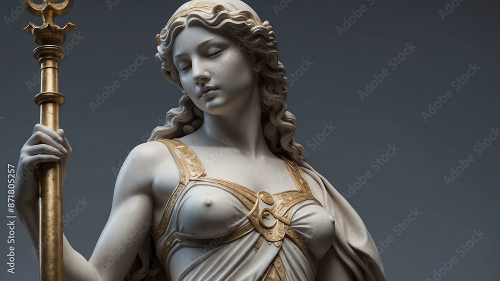 Naklejka premium realistic image of the zodiac virgo whole body marble background