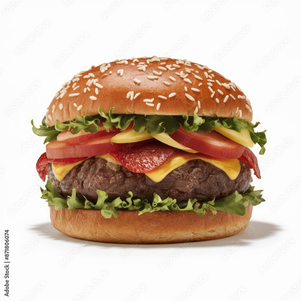 Fresh beef burger isolated on a white background Fresh beef burger isolated on a white background