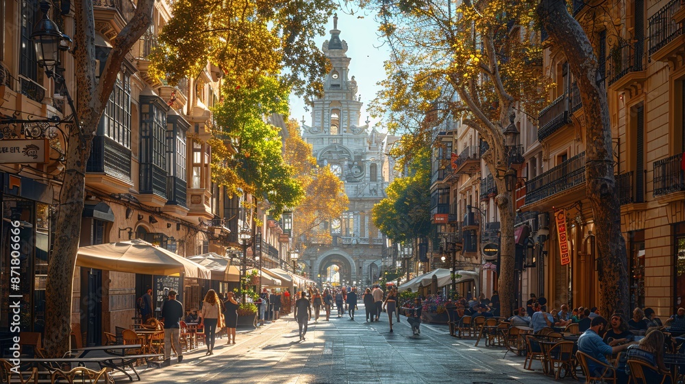 Fototapeta premium Golden Hour on City Street