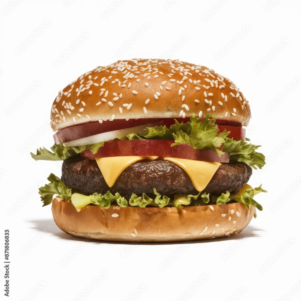 Fresh beef burger isolated on a white background Fresh beef burger isolated on a white background