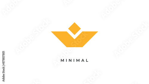 Free Download V letter with yellow diamond logo design vector
 - GFXLoad