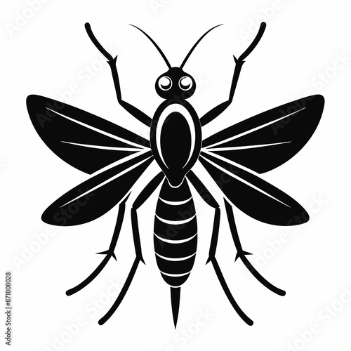 Mosquito logo icon black shape white background