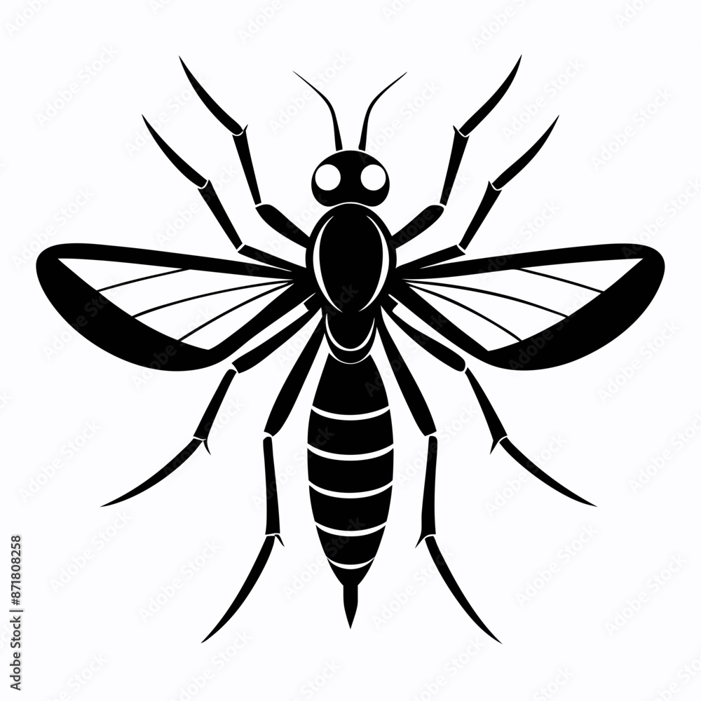 Mosquito logo icon black shape white background Mosquito logo icon black shape white background