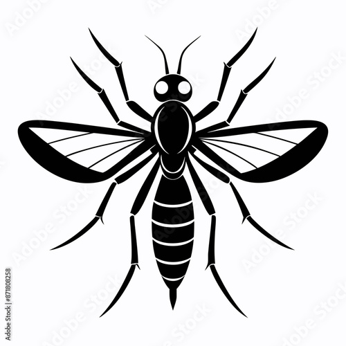 Mosquito logo icon black shape white background