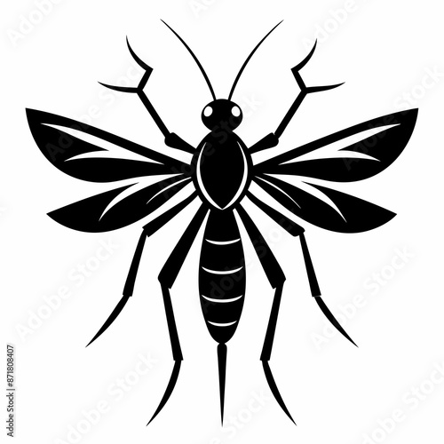 Mosquito logo icon black shape white background